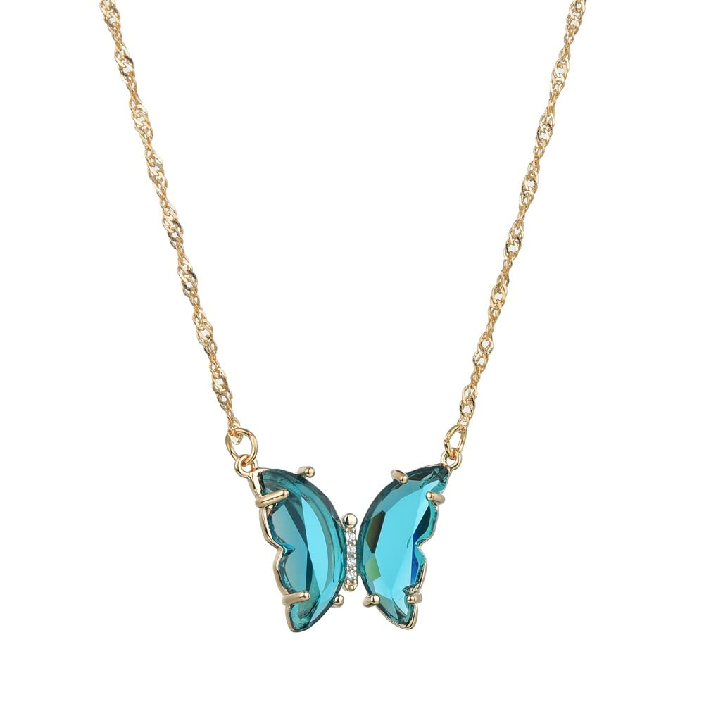 レア★OY バタフライ ネックレス 蝶　BUTTERFLY NECKLACE Amazon.com: Zeshimb Boho Crystal Butterfly Choker Necklace